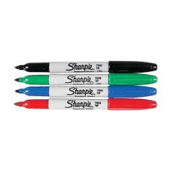 Sharpie Permanent Markers, Twin Tip, Assorted, 4/Pack (32174)
