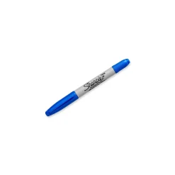Sharpie Permanent Markers, Twin Tip, Blue, 12/Pack (32003)