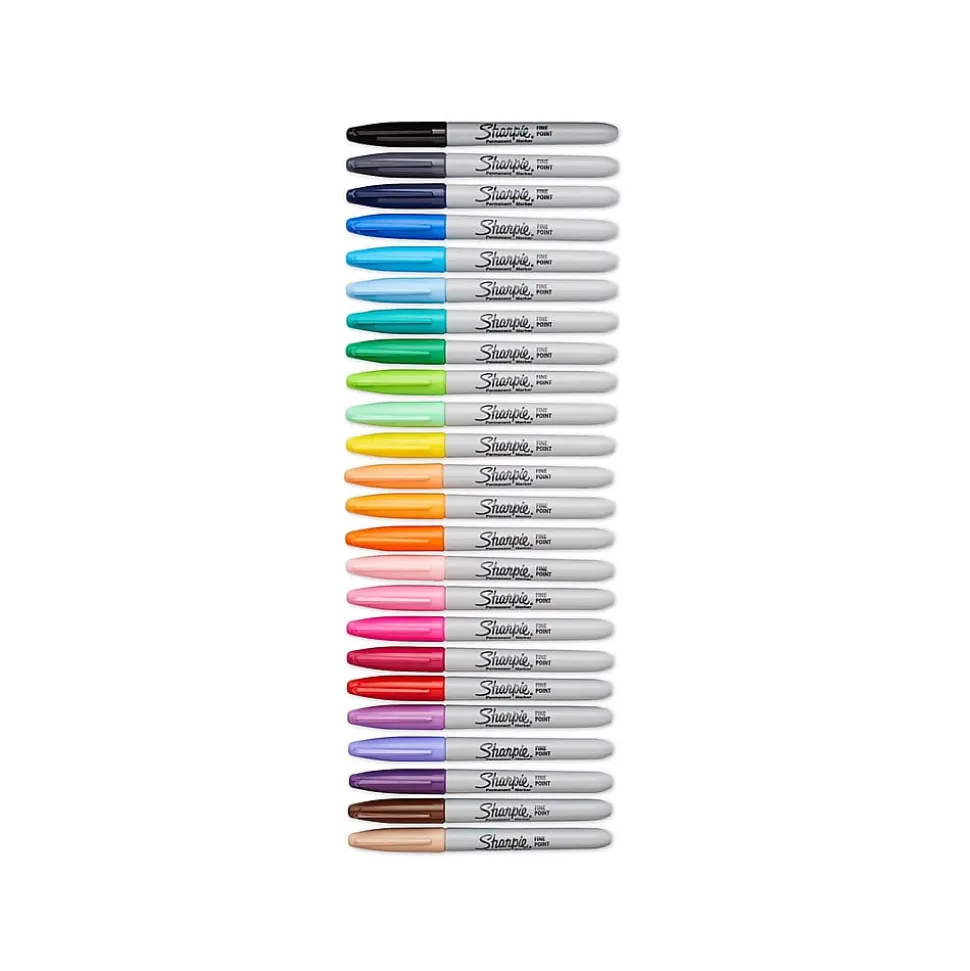 Sharpie Permanent Markers, Fine Tip, Assorted, 24/Pack (75846)