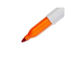 Sharpie Permanent Markers, Fine Tip, Orange, 12/Pack (30006)