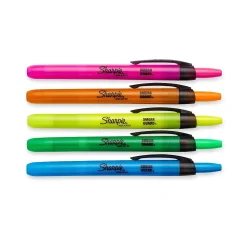 Sharpie Retractable Highlighter, Chisel Tip, Assorted, 5/Pack (28175PP)