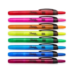 Sharpie Retractable Highlighter, Chisel Tip, Assorted, 8/Pack (28101)