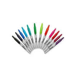 Sharpie Retractable Permanent Markers, Fine Tip, Assorted, 12/Pack (32707)
