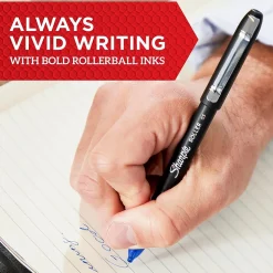 Sharpie Rollerball Pen, Arrow Point Pen for Bold Lines, Black Ink, Dozen (2101305)