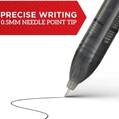 Sharpie Rollerball Pens, 0.5 mm, Needle Point, Black Ink, 4/Pack (2093222)
