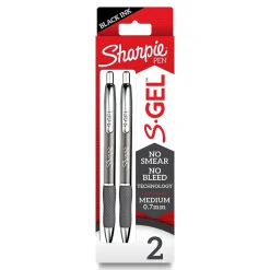 Sharpie S-Gel Metal RT Gel Pen, Medium Point, Black Ink, 2/Pack (2153653)