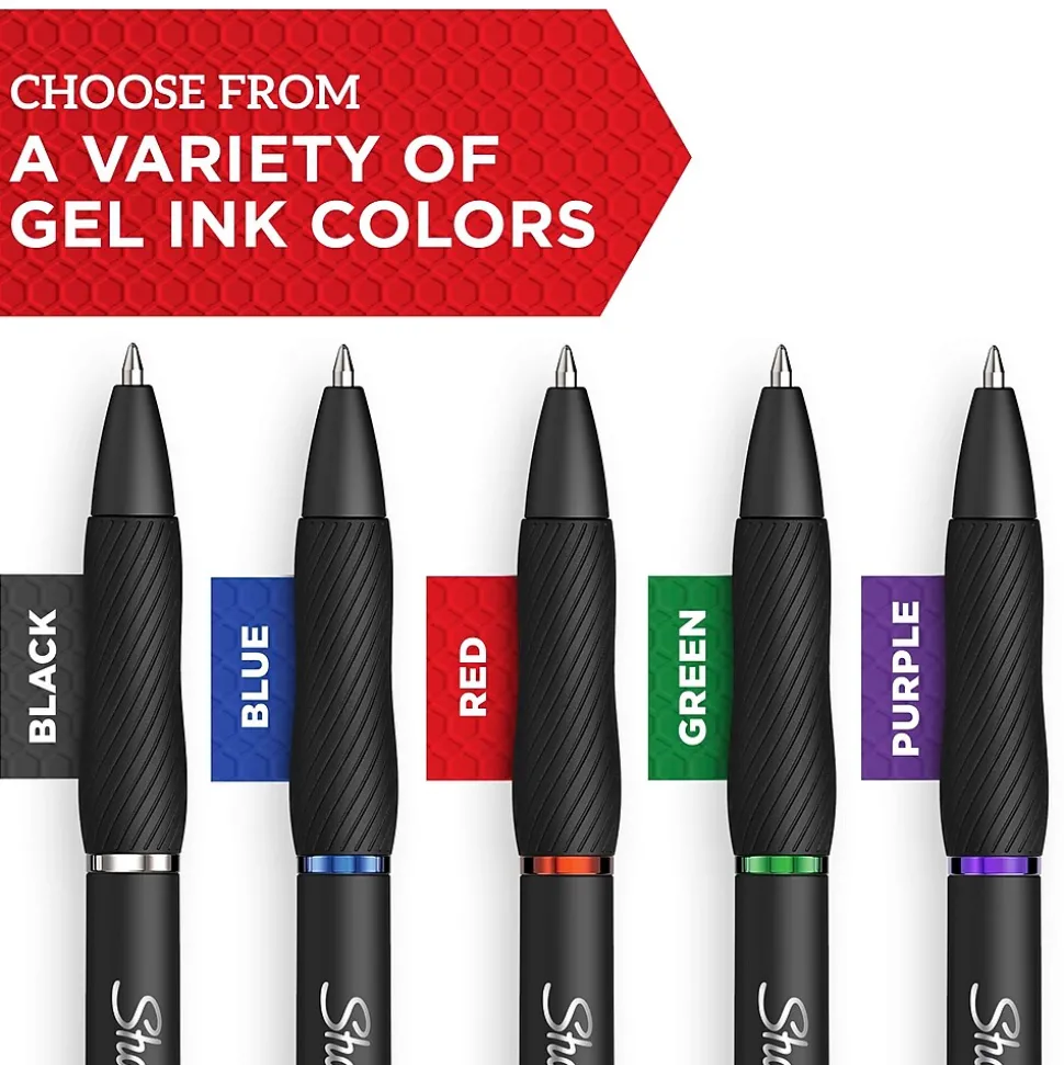 Sharpie S-Gel Retractable Gel Pen, Ultra Fine Point, Black Ink, 4/Pack (2141125)