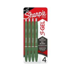 Sharpie S-Gel Retractable Gel Pen, Medium Point, 0.7mm, Black Ink, 4/Pack (2195731)