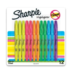 Sharpie Stick Highlighter, Chisel Tip, Assorted, Dozen (27145)