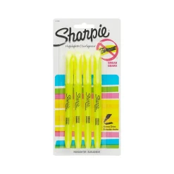Sharpie Stick Pocket Highlighter, Chisel Tip, Yellow, 4/Pack (1770695)