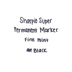 Sharpie Super Permanent Markers, Fine Tip, Black, 6/Pack (33666)