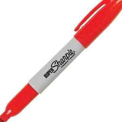 Sharpie Super Permanent Marker, Fine Tip, Red (33002)