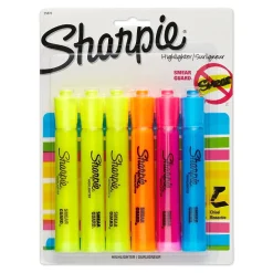 Sharpie Tank Highlighter, Chisel Tip, Assorted, 6/Pack (25786PP/25076)