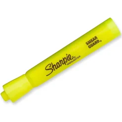 Sharpie Tank Highlighter, Chisel Tip, Fluorescent Yellow, 4/Pack (25164)