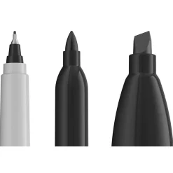 Sharpie Variety Pack Permanent Markers, Assorted Tips, Black, 6/Pack (2135318)