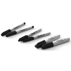Sharpie Variety Pack Permanent Markers, Assorted Tips, Black, 6/Pack (2135318)