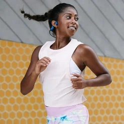 Shokz OpenRun Bone-Conduction Open-Ear Sport Headphones with Microphones,Blue (S803-ST-BL-US)