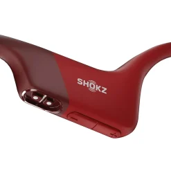 Shokz OpenRun Bone-Conduction Open-Ear Sport Headphones with Microphones, Red (S803-ST-RD-US)