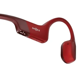 Shokz OpenRun Bone-Conduction Open-Ear Sport Headphones with Microphones, Red (S803-ST-RD-US)