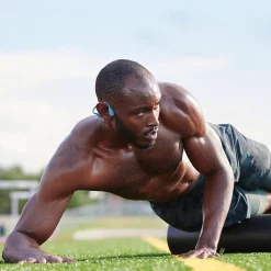 Shokz OpenRun Pro Premium Bone-Conduction Open-Ear Sport Headphones with Microphones, Blue (S810-ST-BL-US)