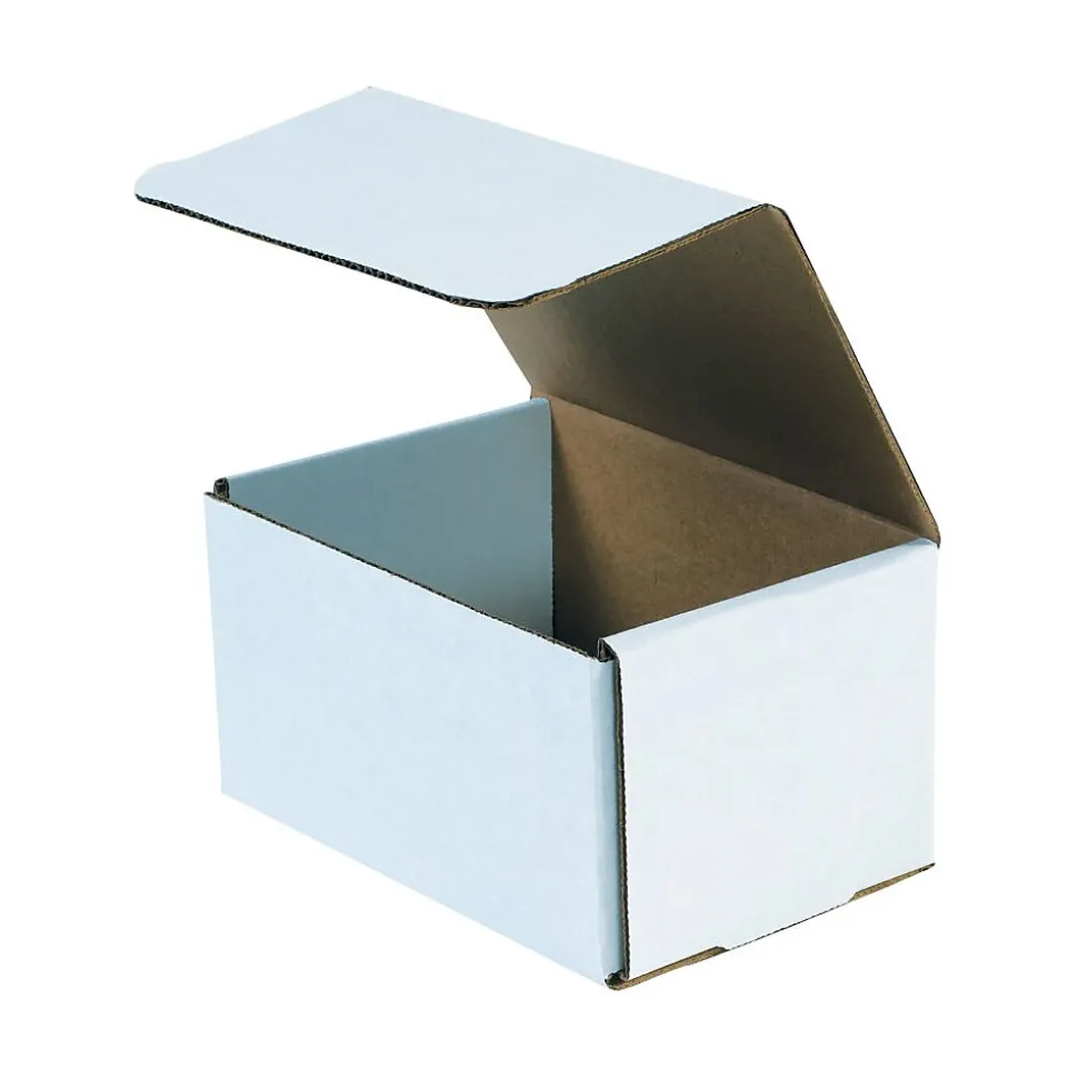 SI Products Corrugated Mailers, 7" x 5" x 4", White, 50/Bundle (M754)