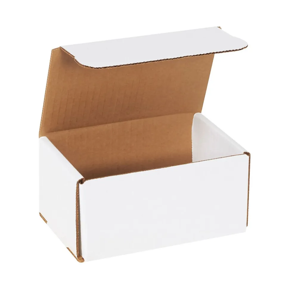 SI Products Corrugated Mailers, 6" x 4" x 3", White, 50/Bundle (M643)