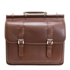 Siamod MANAROLA, SIGNORINI, Oil Pull-Up Leather, Double Compartment Laptop Briefcase, Cognac (25594)