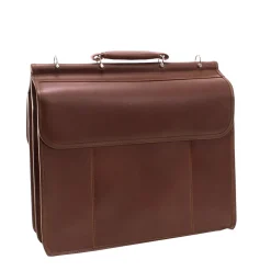 Siamod MANAROLA, SIGNORINI, Oil Pull-Up Leather, Double Compartment Laptop Briefcase, Cognac (25594)