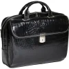 Siamod MONTEROSSO, IGNOTO, Embossed Crocco Leather, Large Ladies Laptop Briefcase, Black (35515)