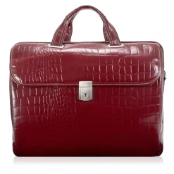 Siamod MONTEROSSO, SERVANO, Embossed Crocco Leather, Tablet Briefcase, Red (35536)