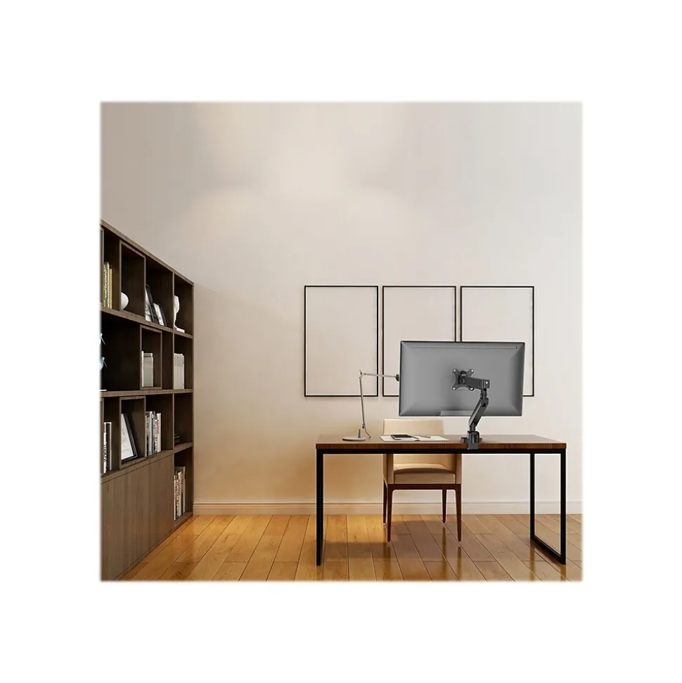 SIIG Aluminum Mechanical Spring Slim Monitor Arm - Single, Up to 32", Black (CE-MT2T12-S1)