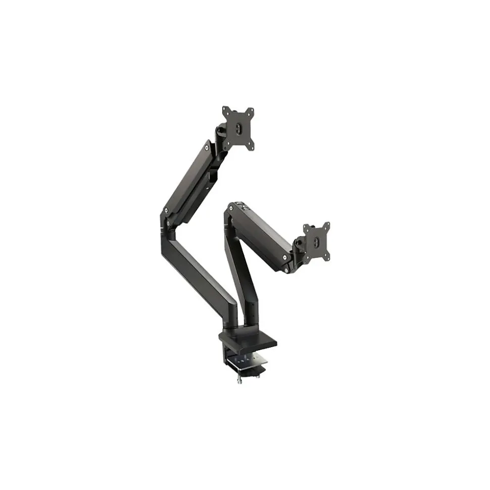 SIIG Dual Monitor Heavy-Duty Premium Aluminum Gas Spring Desk Mount - 17" to 35" Adjustable Arm, Up, Black (CE-MT3011-S1)