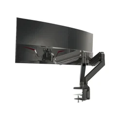 SIIG Dual Monitor Heavy-Duty Premium Aluminum Gas Spring Desk Mount - 17" to 35" Adjustable Arm, Up, Black (CE-MT3011-S1)