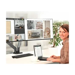 SIIG Dual Monitor Heavy-Duty Premium Aluminum Gas Spring Desk Mount - 17