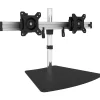 SIIG Easy-Adjust Dual Monitor Desk Stand Adjustable, Up to 27", Silver/Black (CEMT2011S1)