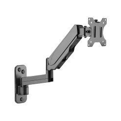 SIIG High Premium Aluminum Gas Spring Wall Mount - Single Monitor Arm, Up to 32", Black (CE-MT2L12-S1)