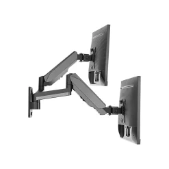 SIIG High Premium Aluminum Gas Spring Wall Mount Dual Monitor 17" to 32" Arm, Up, Black (CE-MT2M12-S1)