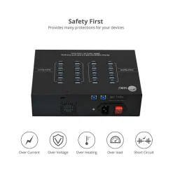 SIIG USB-A Charging Station, 200W, Black (ID-US0611-S1)