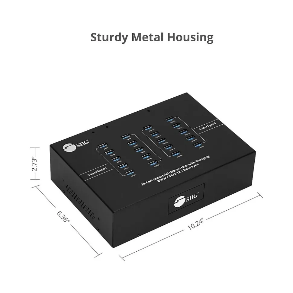 SIIG USB-A Charging Station, 200W, Black (ID-US0611-S1)