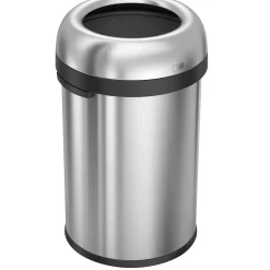 simplehuman Bullet Open Trash Can, Heavy-Gauge Brushed Stainless Steel, 30 Gallon (CW1471)