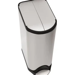 simplehuman Butterfly Step Trash Can, Fingerprint-Proof Stainless Steel, 8 Gallon (CW1824)