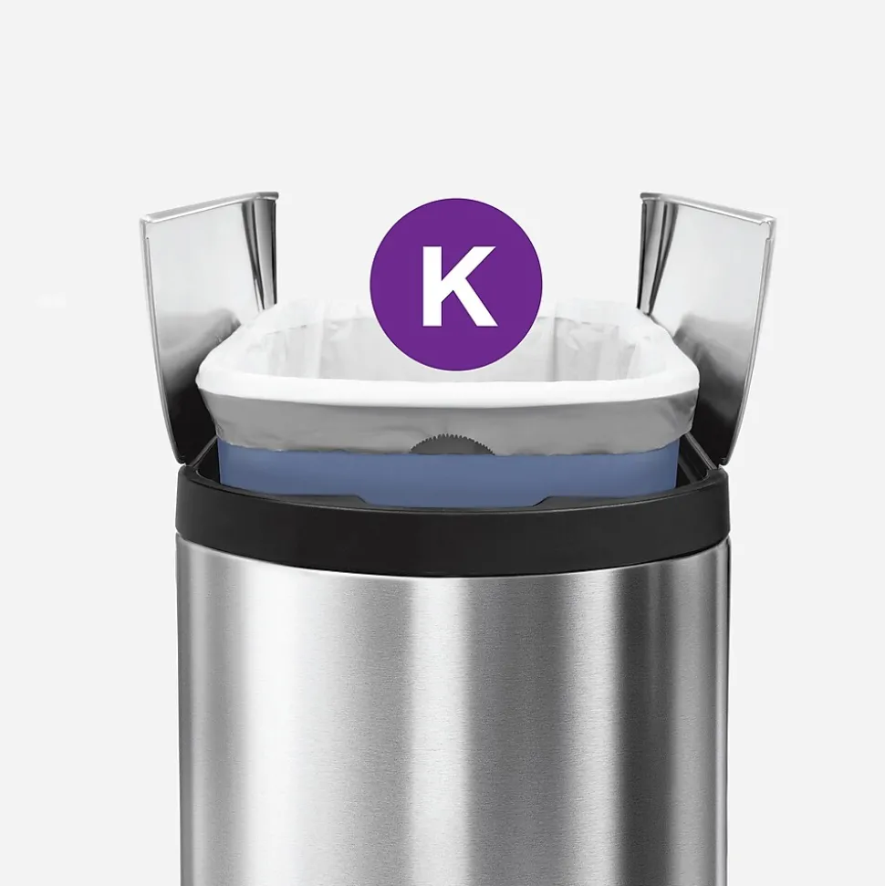 simplehuman Code K 9-12 Gallon Trash Bag, 6.5" x 8.9", Low Density, 1.2 mil, White, 240 Bags/Box (CW0260)