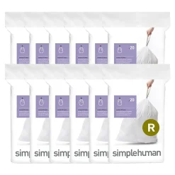 simplehuman Code R 2.6 Gallon Trash Bag, Low Density, White, 240 Bags/Box (CW0253)