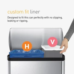 simplehuman Code V Custom Fit Drawstring Blue Recycling Trash Bag Liner, 16-18 Liter/4.2-4.8 Gallon, 240 Count