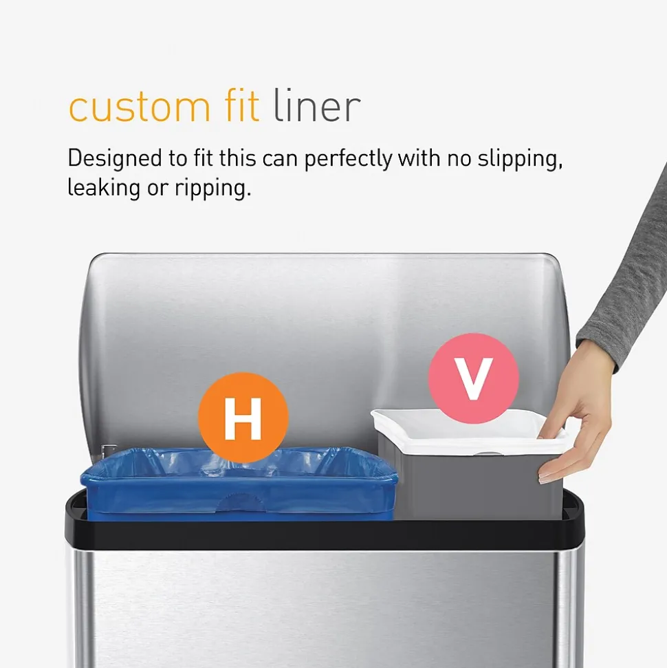 simplehuman Code V Custom Fit Drawstring Blue Recycling Trash Bag Liner, 16-18 Liter/4.2-4.8 Gallon, 240 Count