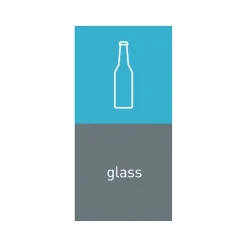 simplehuman Glass Magnetic Sorting Label, 8" x 4", Blue/Gray, 2/Pack (KT1175)