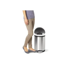 simplehuman Indoor Step Trash Can, Brushed Stainless Steel, 2.6 Gal. (CW1833)