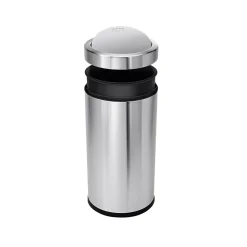 simplehuman Indoor Swing Lid Trash Can, Brushed Stainless Steel, 14.5 Gal. (CW1442)