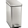 simplehuman Profile Step Trash Can, Stainless Steel, 2.6 Gallon (CW1898)