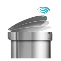 simplehuman Semi-Round Sensor Trash Can with Liner Pocket, Brushed Stainless Steel, 12 Gallon (ST2009)